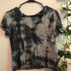 Blue tie dye style crop top